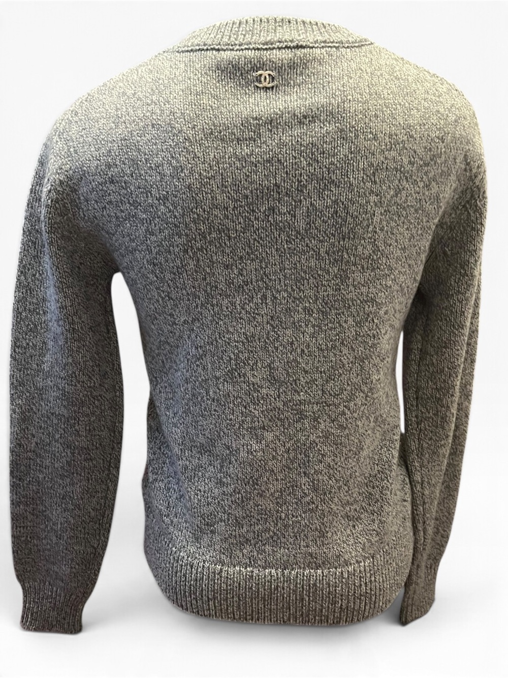 Authentic Chanel Fall 2022 Runway Iconic Crystal Embellished CC Cashmere Sweater - Picture 6 of 11